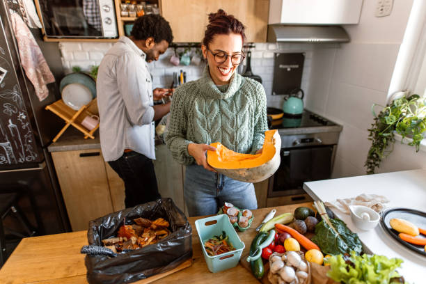 istock Couple preparing healthy meal from pumpkin 1852668074