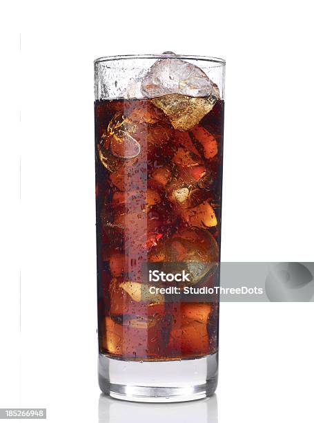 Glass Of Cola With Ice Stock Photo - Download Image Now - Cola, Drinking Glass, Soda
