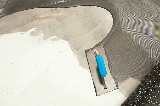 istock Adhesive Trowel for Recycled Rubber Floor 185267042