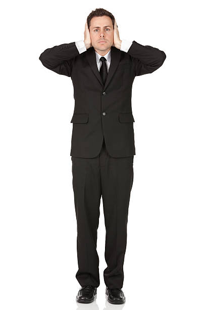 istock Businessman covering his ears with hands 185267074