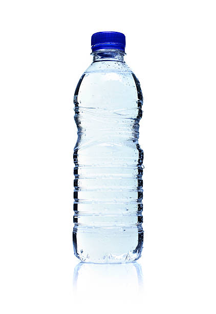 バックライト付きプラスチックボトル入りウォーターをご用意しています。白で分離。 - water bottle 写真 ストックフォトと画像