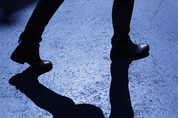 istock Male walking in blue night shadows 185267568