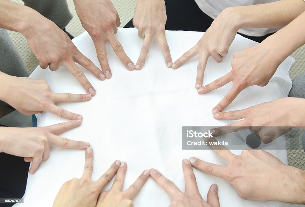 Trabajo en equipo mano de halógeno bg star con los dedos Gruppe dedo Sternformation - Foto de stock de Abstracto libre de derechos