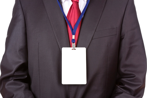 Businessman with name tag