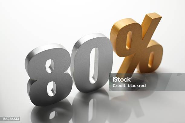 Eighty Percent Stock Photo - Download Image Now - Back Lit, Banking, Business