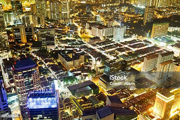 Singapur Luftaufnahme Stockfoto und mehr Bilder von Abenddämmerung - Abenddämmerung, Architektur, Asien