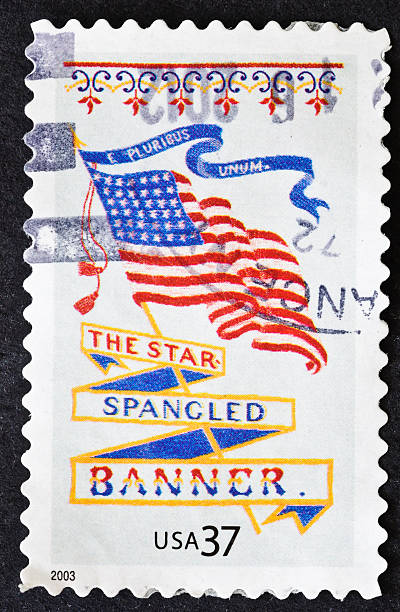 banner estrelado de estrelas carimbo - star spangled banner imagens e fotografias de stock