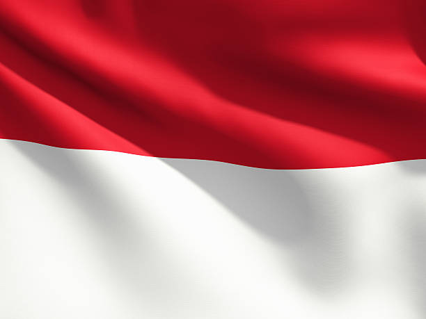 Primer plano de bandera Indonesia - foto de stock