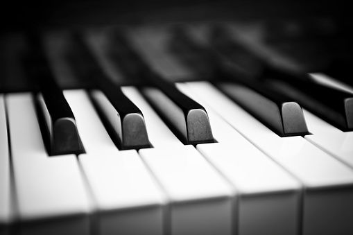 Close up of Grand Piano keys