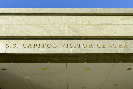Outside the U.S. Capitol Visitor Center in Washington DC