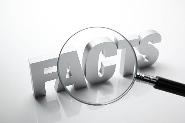 Facts Looking through magnifying glass to block letter word - FACTS.Similar images - information storage and retrieval stock pictures, royalty-free photos & images
