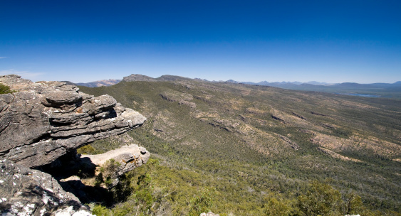 The famous Balconies rock formations in Grampians National Park.  The Grampians are located in central Victoria in southern Australia.