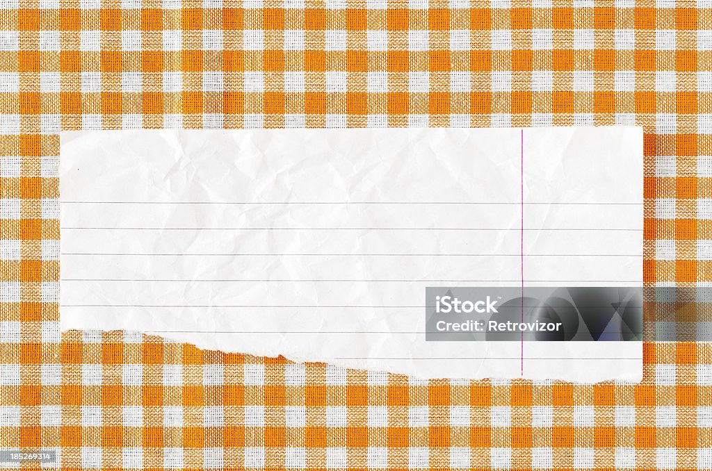 Papel sobre naranja tableclot - Foto de stock de Algodón - Textil libre de derechos