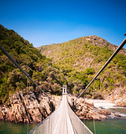 A bridge over the Storms River in the Tsitsikamma National Park.
