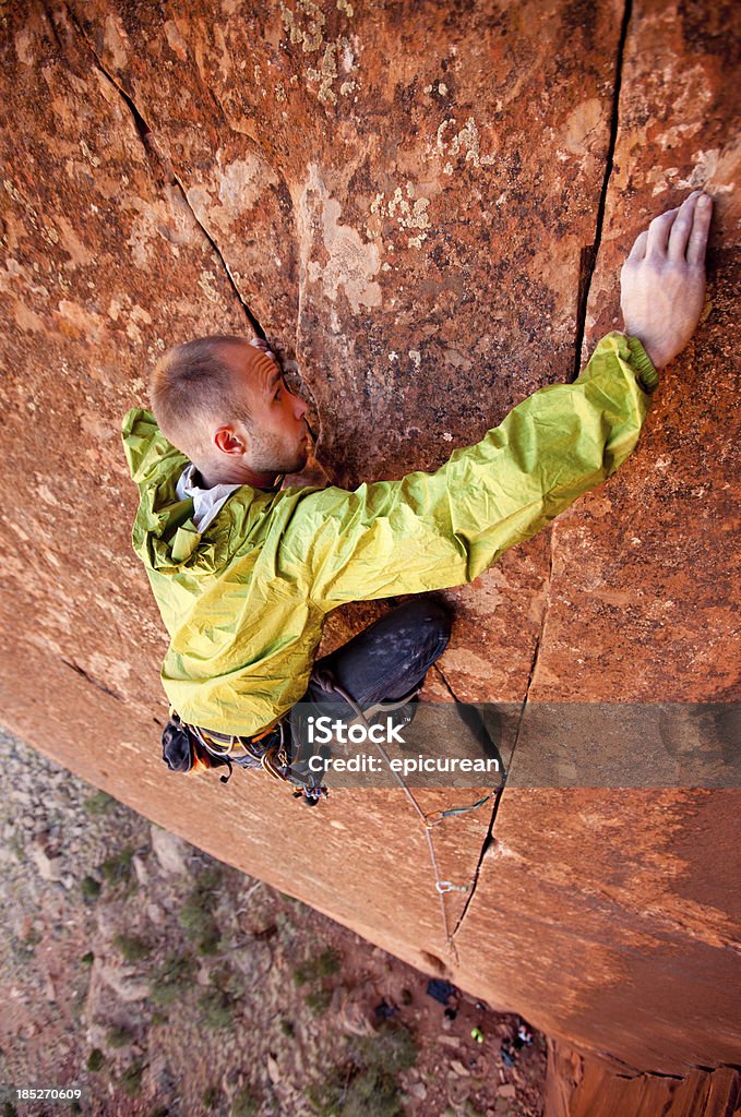 Trad escalade dans l'Utah à Indian Creek - Photo de Activité de loisirs libre de droits