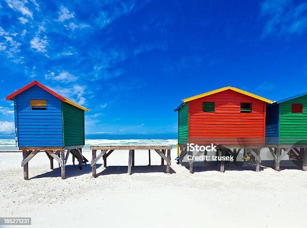 Beach Huts Stock Photo - Download Image Now - Beach, Cape Town, Changing Cubicle