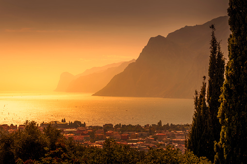 sunset over Lake Garda