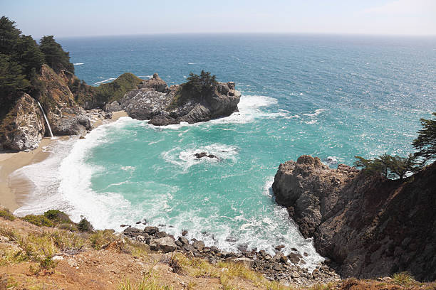 istock waterfall at Julia Pfeiffer beach California 185272808