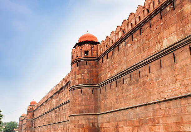 Walls surrounding the Red Fort, Delhi stock photo