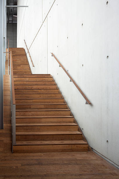 istock Timber stairs in a public building, Amsterdam, The Netherlands 185273419