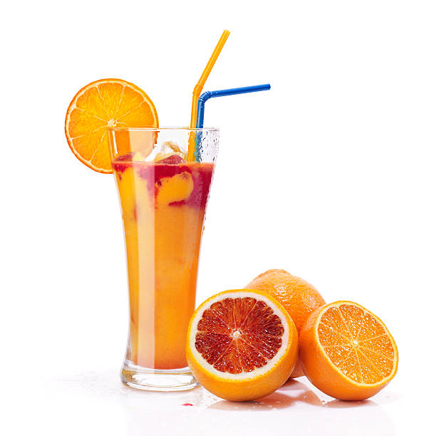 glass of cold orange cocktail