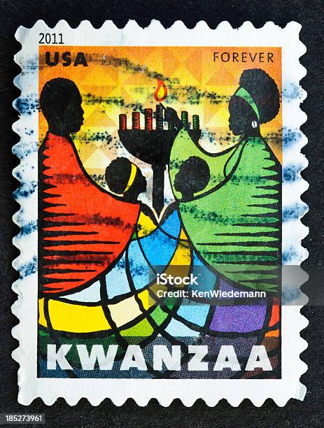 Kwanzaa Stamp Stockfoto und mehr Bilder von Kwanzaa - Kwanzaa, Kerze, Briefmarke