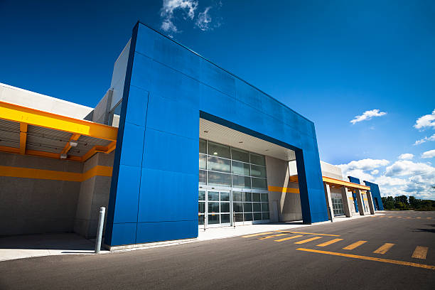 istock Retail store with blank sign 185274116