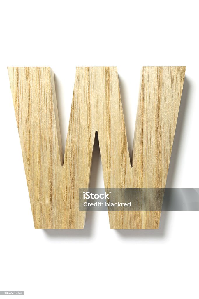 Wood Letter W "Letter W cut out from a piece of wood , isolated on white background." Alphabet Stock Photo