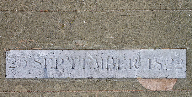 istock Date inscription stone for Mitcham obelisk commemorative plaque 1822 185275401
