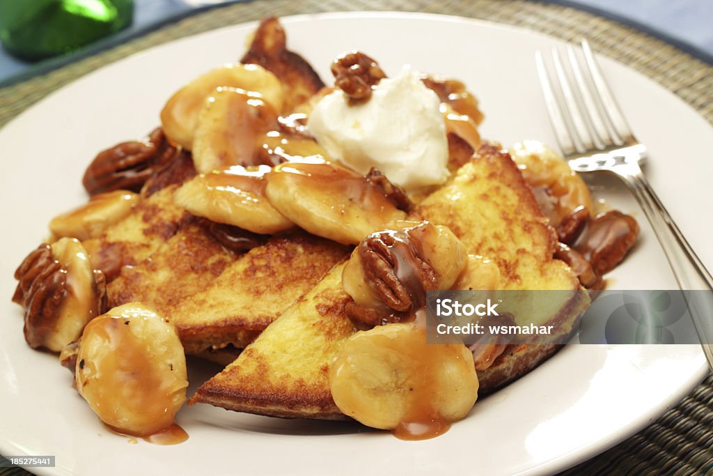 Bananas Foster Torrada Francesa - Royalty-free Torrada Francesa Foto de stock