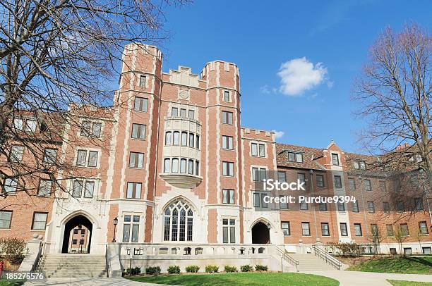 Classic Architecture Cary Quadrangle Purdue University Student Dormitory Building Stock Photo - Download Image Now