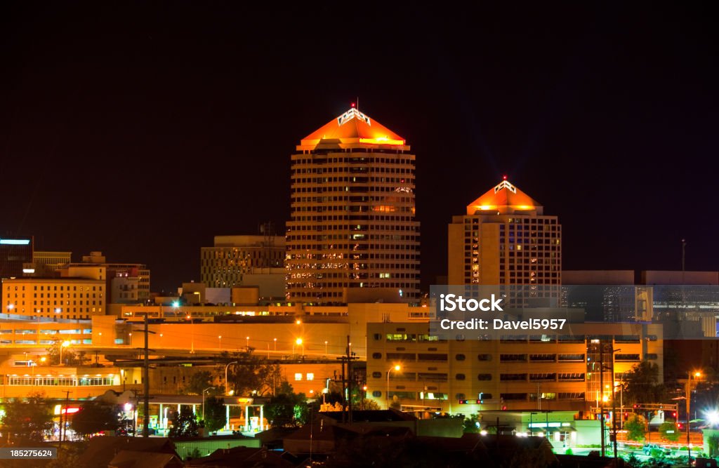 Albuquerque skyline bei Nacht - Lizenzfrei Albuquerque Stock-Foto