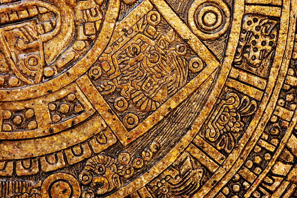 Aztec Design Ceramic Tile Decor stock photo