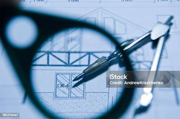 Drawings Of Houses Stock Photo - Download Image Now - Architecture, Blue, Blueprint