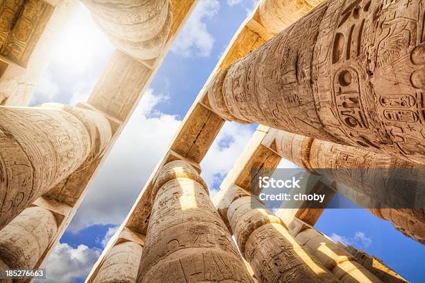 Pillars Of The Great Hypostyle Hall From Karnak Temple Stock Photo - Download Image Now