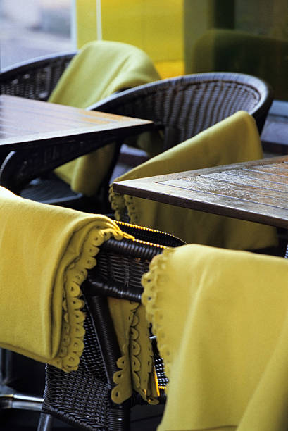istock Outdoor restaurant tables in cold weather 185276888
