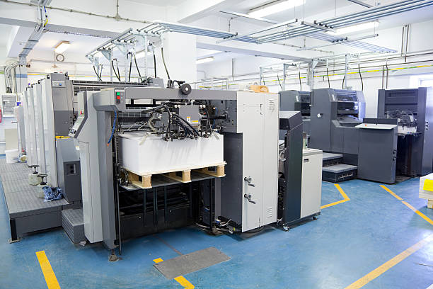 Offset printing machine stock photo