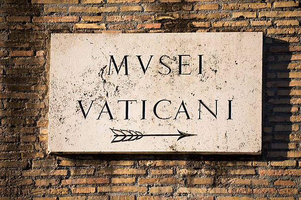 istock Vatican Museum Sign, Rome 185277423