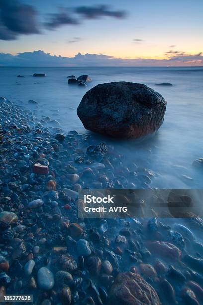 Tranquil Seascape With Huge Boulders At Sunset Stock Photo - Download Image Now - Baltic Sea, Beach, Boulder - Rock