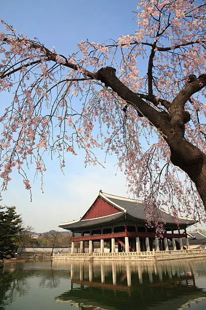 "Gyeonghoeru Pavilion in Gyeongbokgung Palace,  Seoul, Korea"