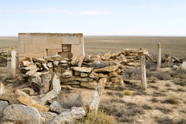 istock Desolate graveyard in remote location in Mangystau region, Kazakhstan 1852782146
