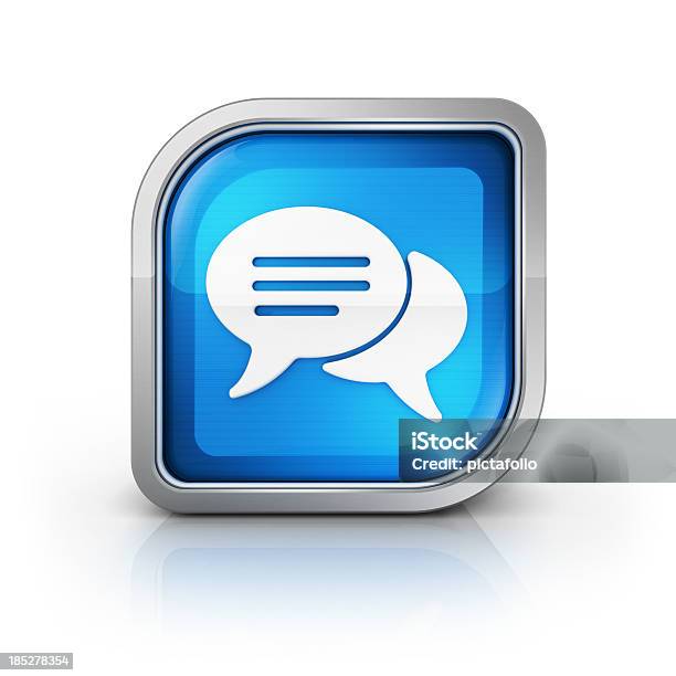 Icono De Mensaje Social O Comentario Foto de stock y más banco de imágenes de Mensaje de texto - Mensaje de texto, Tridimensional, Azul