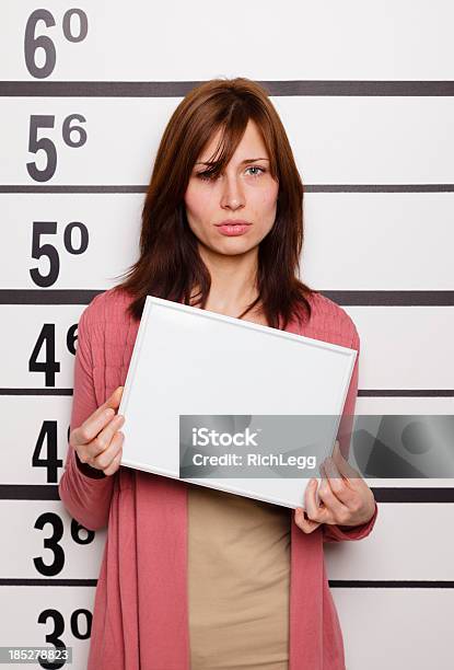 Mugshot Of A Woman Stock Photo - Download Image Now - Prison, One Woman Only, Photography