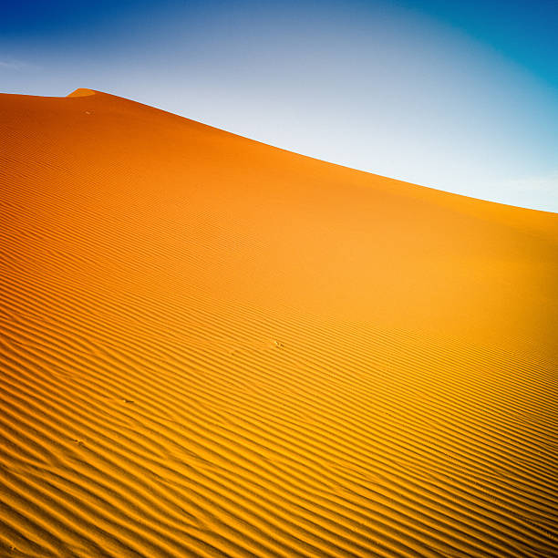 サハラの砂漠の砂丘 - landscape desert wave pattern erg chebbi dunes ストックフォトと画像