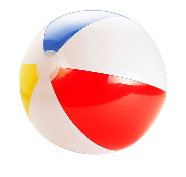 beach ball clipping path (klicken sie hier, um weitere informationen - float stock-fotos und bilder