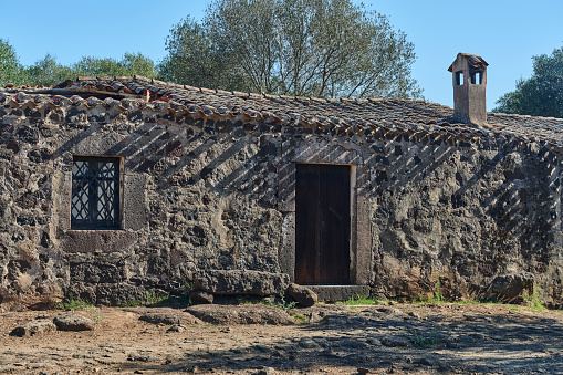 The Christian village of Santa Cristina, a 11th century complex of simple houses for the monks. Paulilatino. Province of Oristano. Sardinia. Italy.