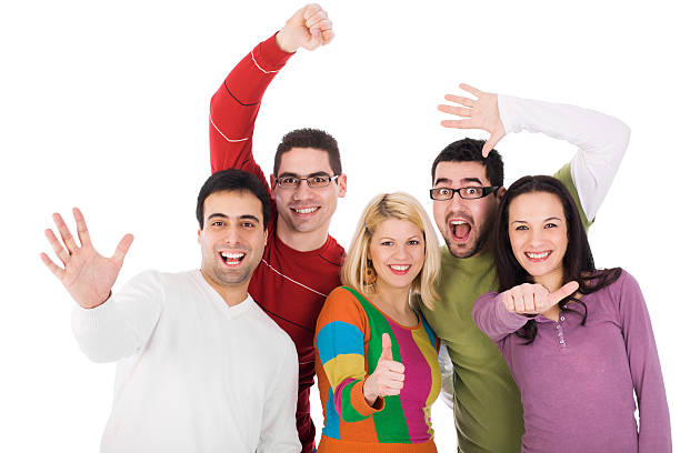 istock Group of young people gesturing with thumb up 185280428