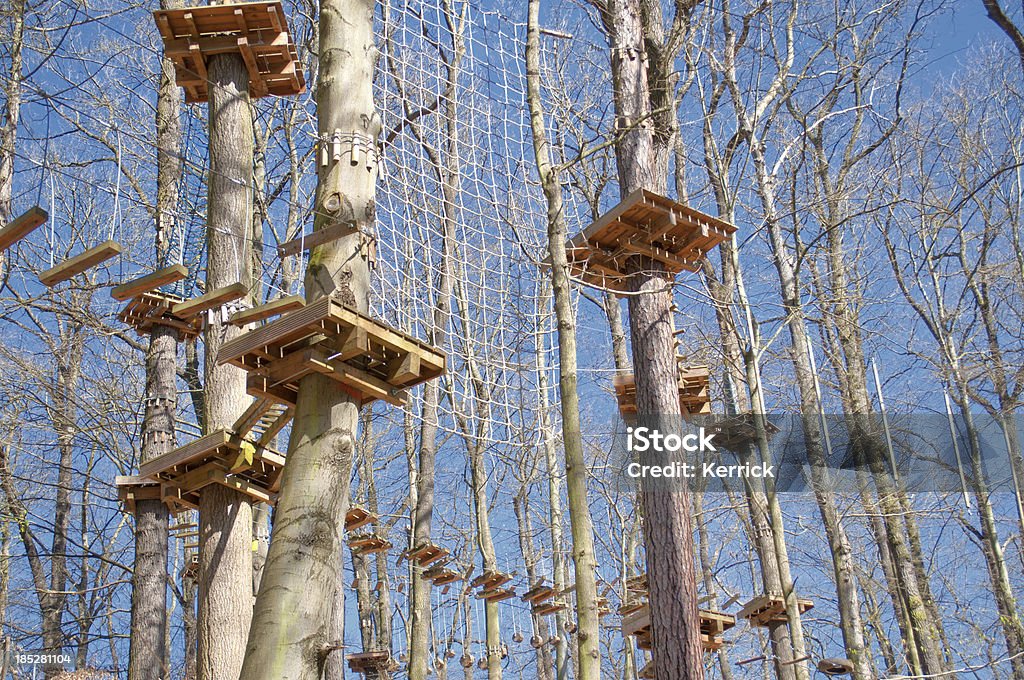 ropes course in einem Wald - Lizenzfrei Seil Stock-Foto