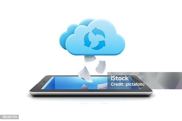 Cloudserver Synchronisieren Und Backup Stockfoto und mehr Bilder von Cloud Computing - Cloud Computing, Austauschen, Dreidimensional