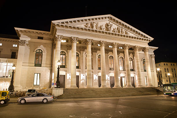 National Theatre Opera House at night in Munich Germany Bavaria